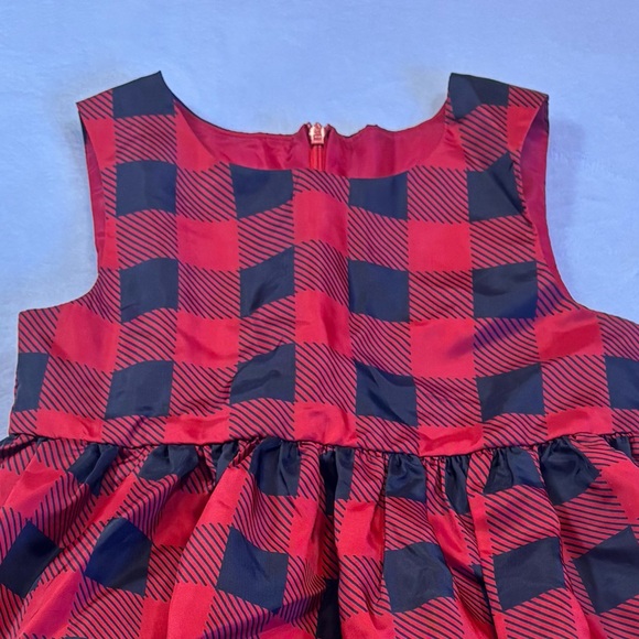 Charming Kids Formal Dress in Red and Blue Checkered Pattern - Picture 1 of 4